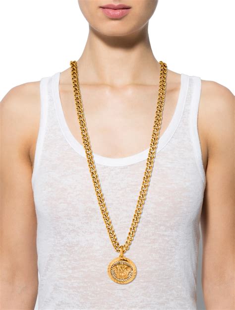 Versace medusa pendant necklace